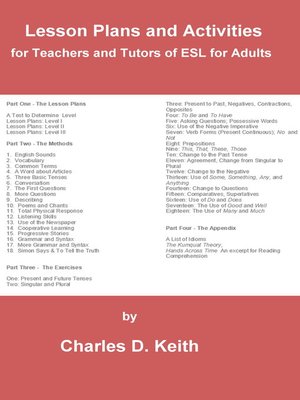 cover image of Lesson Plans and Activities for Teachers and Tutors of ESL for Adults